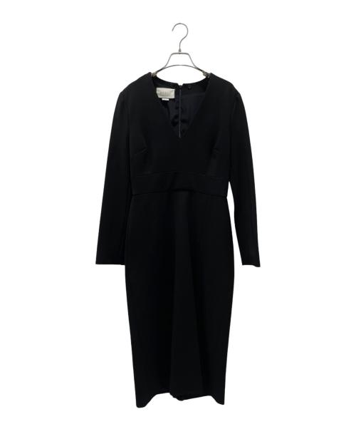 GUCCI（グッチ）GUCCI (グッチ) Vネック長袖ワンピース ブラック サイズ:Mの古着・服飾アイテム