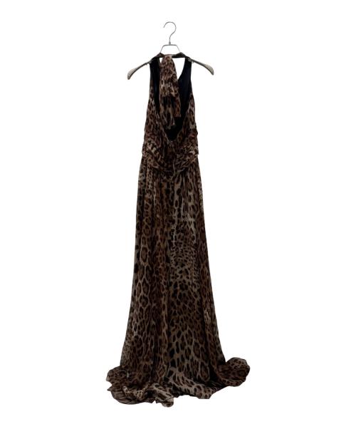 DOLCE & GABBANA（ドルチェ＆ガッバーナ）DOLCE & GABBANA (ドルチェ＆ガッバーナ) レオパード柄ノースリーブワンピース ブラウン サイズ:42の古着・服飾アイテム