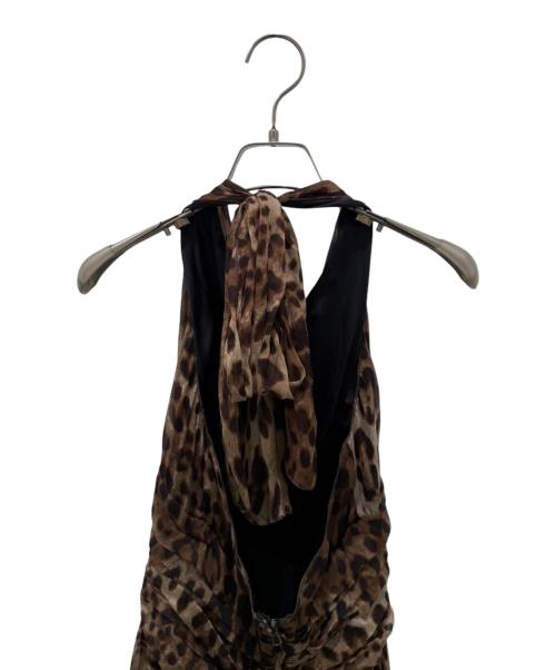 DOLCE & GABBANA（ドルチェ＆ガッバーナ）DOLCE & GABBANA (ドルチェ＆ガッバーナ) レオパード柄ノースリーブワンピース ブラウン サイズ:42の古着・服飾アイテム