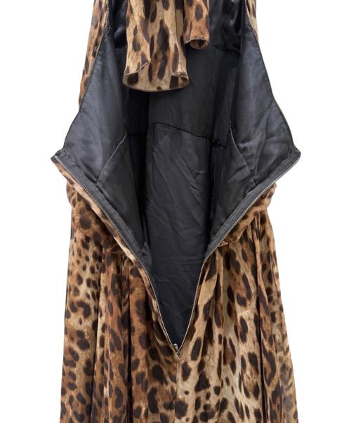 DOLCE & GABBANA（ドルチェ＆ガッバーナ）DOLCE & GABBANA (ドルチェ＆ガッバーナ) レオパード柄ノースリーブワンピース ブラウン サイズ:42の古着・服飾アイテム