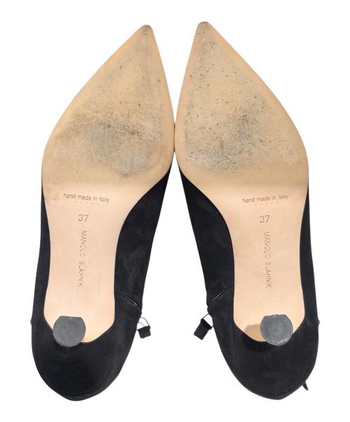 Manolo Blahnik（マノロ ブラニク）Manolo Blahnik (マノロ ブラニク) DANKA ビジュー付きヒールブーツ ブラック サイズ:37の古着・服飾アイテム