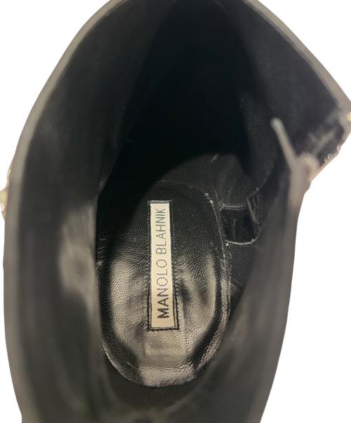 Manolo Blahnik（マノロ ブラニク）Manolo Blahnik (マノロ ブラニク) DANKA ビジュー付きヒールブーツ ブラック サイズ:37の古着・服飾アイテム