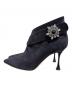 Manolo Blahnik (マノロ ブラニク) DANKA ビジュー付きヒールブーツ ブラック サイズ:37：35000円