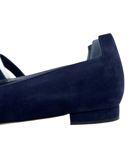 Manolo Blahnik（マノロ ブラニク）Manolo Blahnik (マノロ ブラニク) フラットパンプス ネイビー サイズ:37.5の古着・服飾アイテム