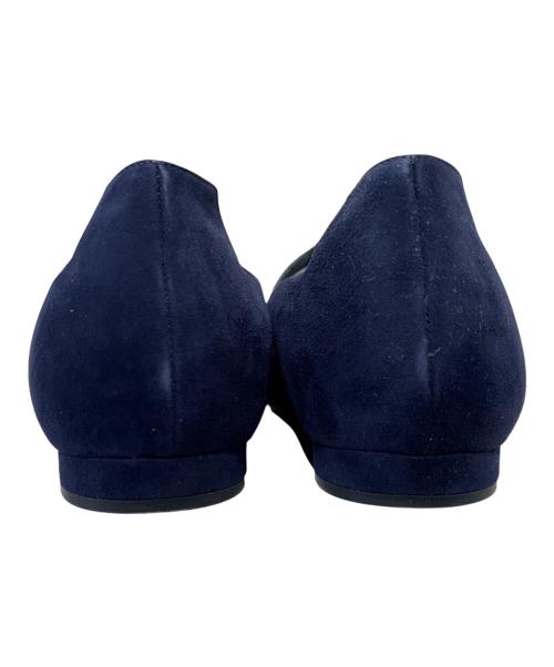 Manolo Blahnik（マノロ ブラニク）Manolo Blahnik (マノロ ブラニク) フラットパンプス ネイビー サイズ:37.5の古着・服飾アイテム