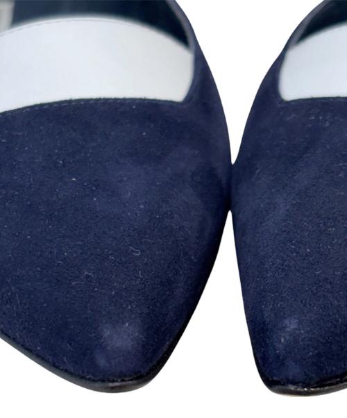 Manolo Blahnik（マノロ ブラニク）Manolo Blahnik (マノロ ブラニク) フラットパンプス ネイビー サイズ:37.5の古着・服飾アイテム