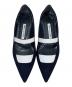 中古・古着 Manolo Blahnik (マノロ ブラニク) フラットパンプス ネイビー サイズ:37.5：35000円