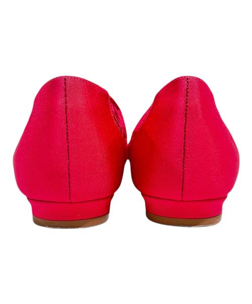 Manolo Blahnik（マノロ ブラニク）Manolo Blahnik (マノロ ブラニク) HANGISI フラットパンプス ショッキングピンク サイズ:38の古着・服飾アイテム