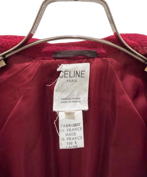 CELINE（セリーヌ）CELINE (セリーヌ) ショールカラーガウンコート レッド サイズ:36の古着・服飾アイテム