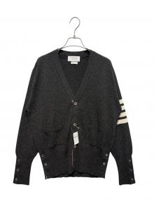 Thom Browne（トムブラウン）の古着「クラシック カシミヤ 4-BAR Vネック カーディガン」｜ダークグレー