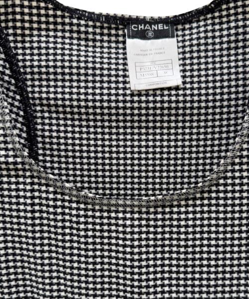 CHANEL（シャネル）CHANEL (シャネル) ノースリーブカットソー ブラック×ホワイト サイズ:38の古着・服飾アイテム