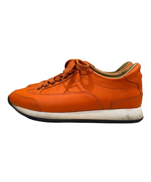 HERMES（エルメス）HERMES (エルメス) クイックHロゴ レザースニーカー オレンジ サイズ:39の古着・服飾アイテム