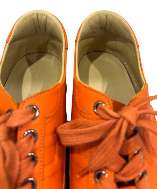 HERMES（エルメス）HERMES (エルメス) クイックHロゴ レザースニーカー オレンジ サイズ:39の古着・服飾アイテム