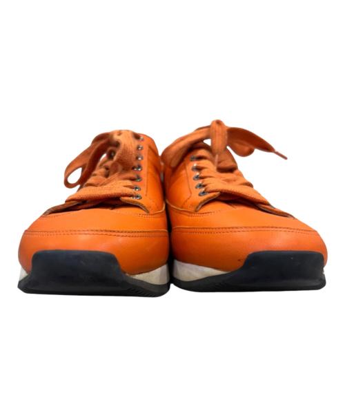 HERMES（エルメス）HERMES (エルメス) クイックHロゴ レザースニーカー オレンジ サイズ:39の古着・服飾アイテム