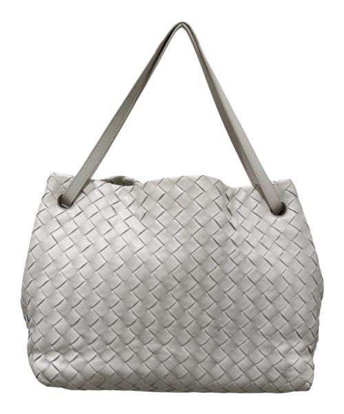 BOTTEGA VENETA（ボッテガベネタ）BOTTEGA VENETA (ボッテガベネタ) イントレチャートハンドバッグ ホワイトの古着・服飾アイテム