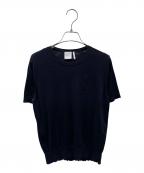 Diorディオール）の古着「Médaillon エンブロイダリー ショートスリーブ セーター」｜ネイビー