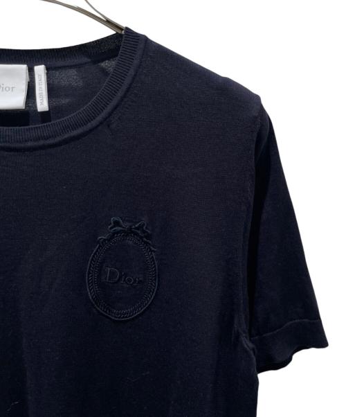 Dior（ディオール）Dior (ディオール) Médaillon エンブロイダリー ショートスリーブ セーター ネイビー サイズ:46の古着・服飾アイテム