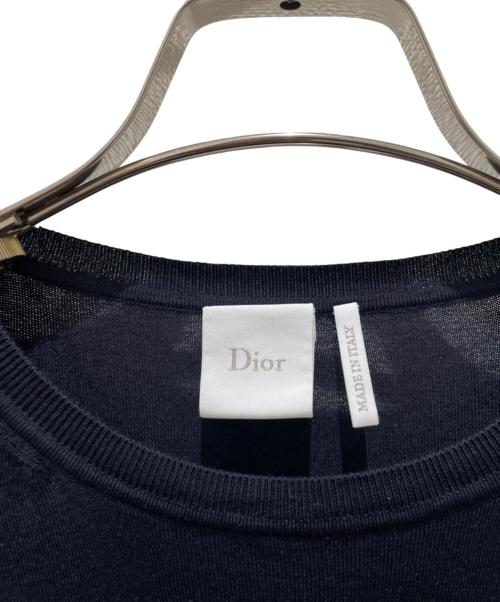 Dior（ディオール）Dior (ディオール) Médaillon エンブロイダリー ショートスリーブ セーター ネイビー サイズ:46の古着・服飾アイテム