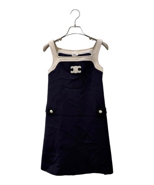 CELINE（セリーヌ）CELINE (セリーヌ) トリオンフロゴミニワンピース ネイビー サイズ:XSの古着・服飾アイテム