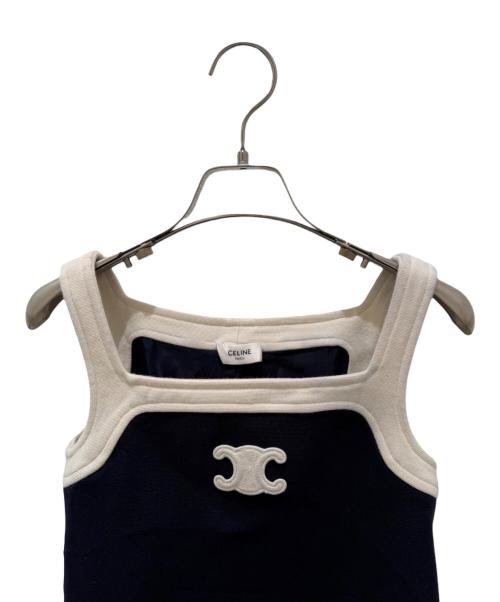 CELINE（セリーヌ）CELINE (セリーヌ) トリオンフロゴミニワンピース ネイビー サイズ:XSの古着・服飾アイテム