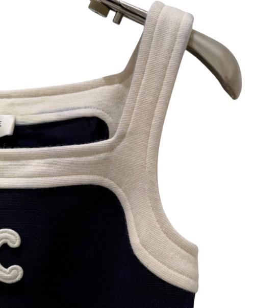 CELINE（セリーヌ）CELINE (セリーヌ) トリオンフロゴミニワンピース ネイビー サイズ:XSの古着・服飾アイテム
