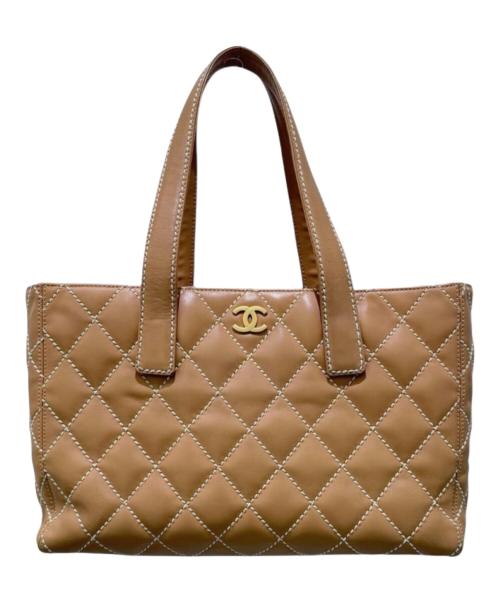 CHANEL（シャネル）CHANEL (シャネル) ワイルドステッチココマークトートバッグ ベージュ サイズ:-の古着・服飾アイテム