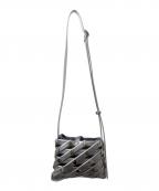 ISSEY MIYAKEイッセイミヤケ）の古着「SPIRAL GRID ショルダーバッグ」｜グレー