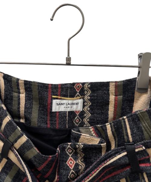 Saint Laurent Paris（サンローランパリ）Saint Laurent Paris (サンローランパリ) スカート グレー×レッド サイズ:36の古着・服飾アイテム