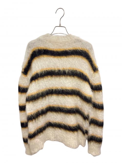 MARNI（マルニ）MARNI (マルニ) ブラッシュドモヘアボーダーニット ホワイト サイズ:44の古着・服飾アイテム