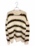 MARNI（マルニ）の古着「ブラッシュドモヘアボーダーニット」｜ホワイト