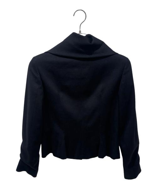 MaxMara（マックスマーラ）MaxMara (マックスマーラ) アンゴラハイネックショートジャケット ブラック サイズ:42の古着・服飾アイテム