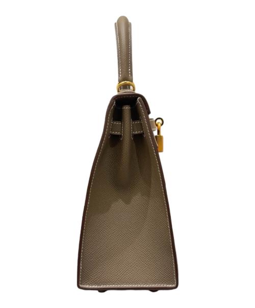 HERMES（エルメス）HERMES (エルメス) Kelly25 ケリー25外縫い/ヴォーエプソン/エトゥープ/ゴールド金具/K刻印：2025年製  エトゥープ サイズ:25の古着・服飾アイテム