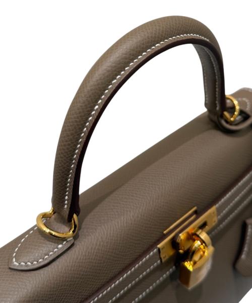 HERMES（エルメス）HERMES (エルメス) Kelly25 ケリー25外縫い/ヴォーエプソン/エトゥープ/ゴールド金具/K刻印：2025年製  エトゥープ サイズ:25の古着・服飾アイテム