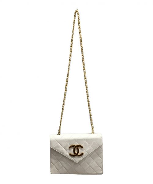 CHANEL（シャネル）CHANEL (シャネル) シングルフラップココマークショルダーバッグ ホワイト サイズ:-の古着・服飾アイテム