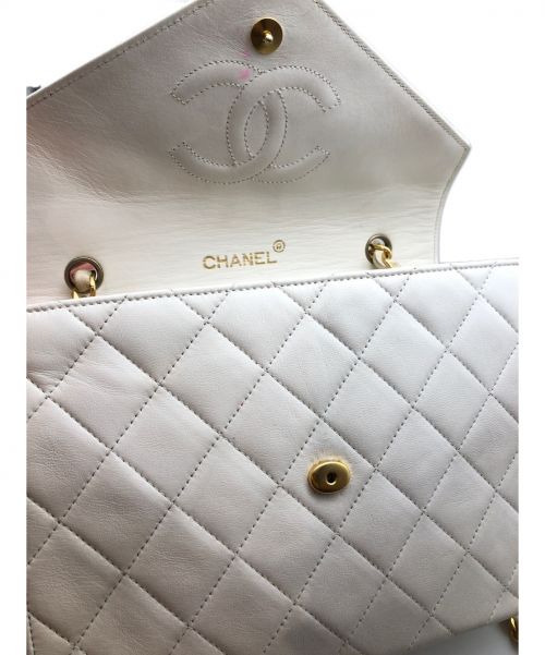 CHANEL（シャネル）CHANEL (シャネル) シングルフラップココマークショルダーバッグ ホワイト サイズ:-の古着・服飾アイテム