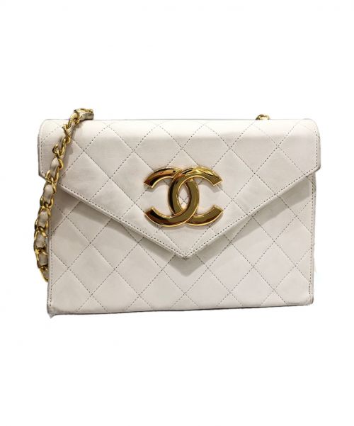 CHANEL（シャネル）CHANEL (シャネル) シングルフラップココマークショルダーバッグ ホワイト サイズ:-の古着・服飾アイテム