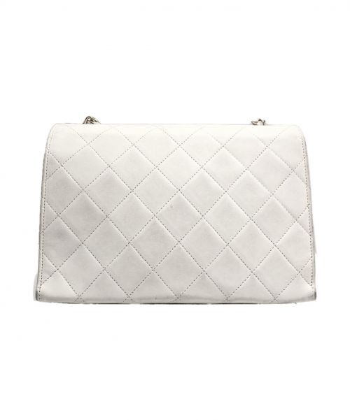 CHANEL（シャネル）CHANEL (シャネル) シングルフラップココマークショルダーバッグ ホワイト サイズ:-の古着・服飾アイテム