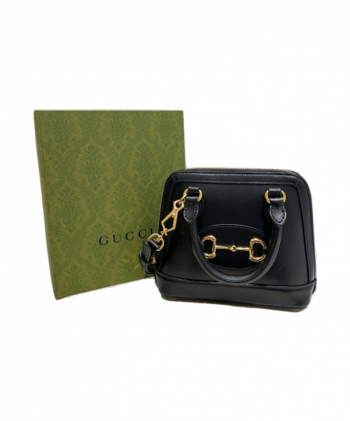 GUCCI（グッチ）GUCCI (グッチ) ミニトップハンドバッグ ブラック サイズ:- ホースビット 1955 640716の古着・服飾アイテム