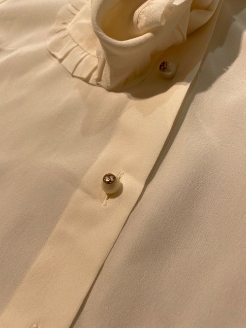 GUCCI（グッチ）GUCCI (グッチ) シルクボウタイブラウス ホワイト サイズ:38の古着・服飾アイテム