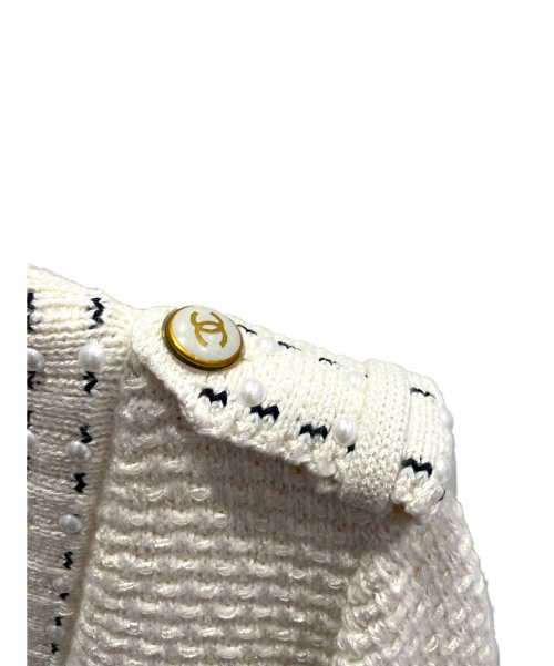 CHANEL（シャネル）CHANEL (シャネル) ニットジャケット ホワイト サイズ:36の古着・服飾アイテム