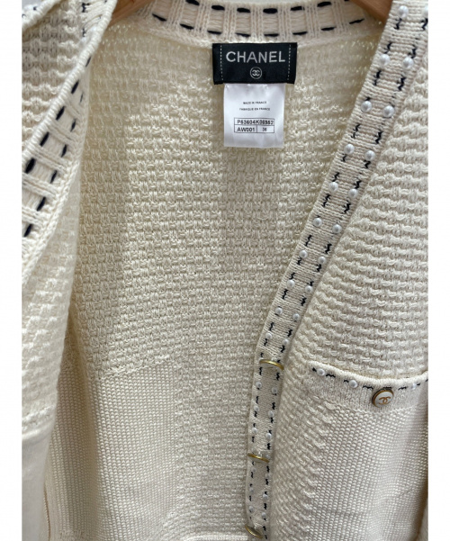 CHANEL（シャネル）CHANEL (シャネル) ニットジャケット ホワイト サイズ:36の古着・服飾アイテム