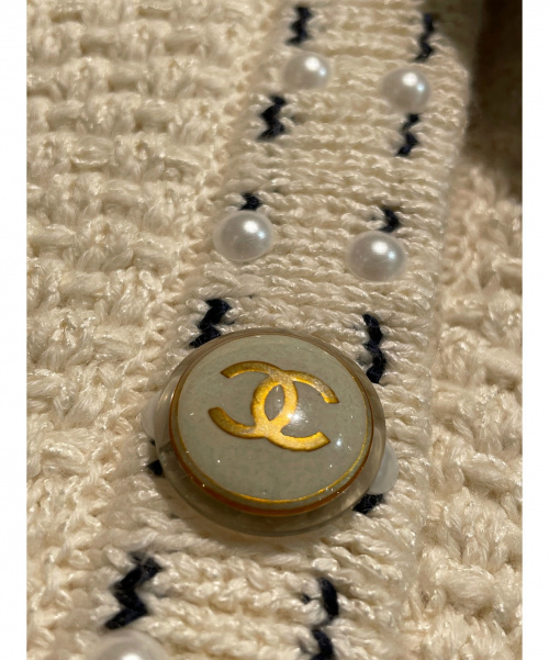 CHANEL（シャネル）CHANEL (シャネル) ニットジャケット ホワイト サイズ:36の古着・服飾アイテム