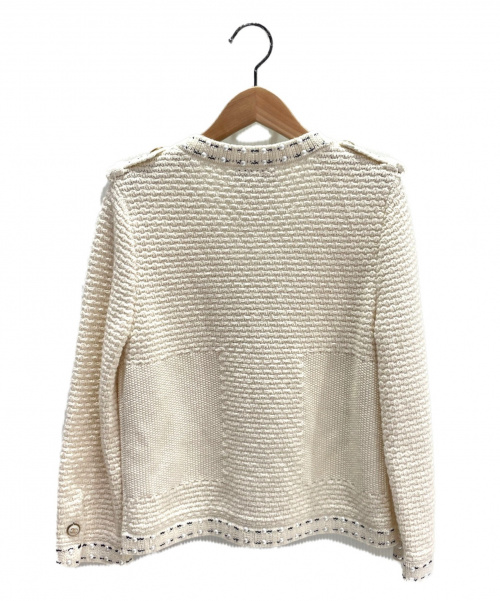 CHANEL（シャネル）CHANEL (シャネル) ニットジャケット ホワイト サイズ:36の古着・服飾アイテム