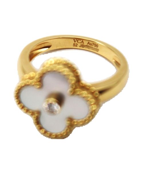 VAN CLEEF & ARPELS（ヴァンクリーフ＆アーペル）VAN CLEEF & ARPELS (ヴァンクリーフ＆アーペル) ヴィンテージアルハンブラシェルリング サイズ:52の古着・服飾アイテム