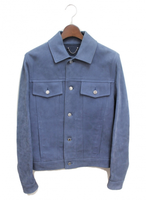 LOUIS VUITTON（ルイ ヴィトン）LOUIS VUITTON (ルイ ヴィトン) レザートラッカージャケット ブルー サイズ:Mの古着・服飾アイテム