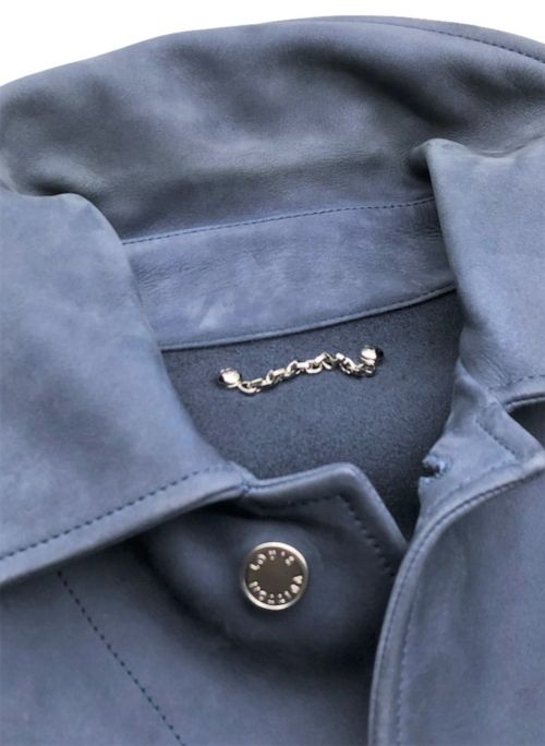 LOUIS VUITTON（ルイ ヴィトン）LOUIS VUITTON (ルイ ヴィトン) レザートラッカージャケット ブルー サイズ:Mの古着・服飾アイテム