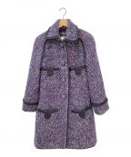 CHANELシャネル）の古着「カシミヤ混ツイードコート」｜ネイビー