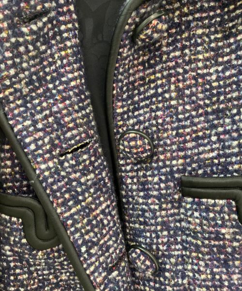 CHANEL（シャネル）CHANEL (シャネル) カシミヤ混ツイードコート ネイビー サイズ:36の古着・服飾アイテム