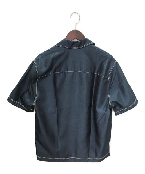 LOUIS VUITTON（ルイ ヴィトン）LOUIS VUITTON (ルイ ヴィトン) シルク半袖開襟シャツ ネイビー サイズ:Sの古着・服飾アイテム