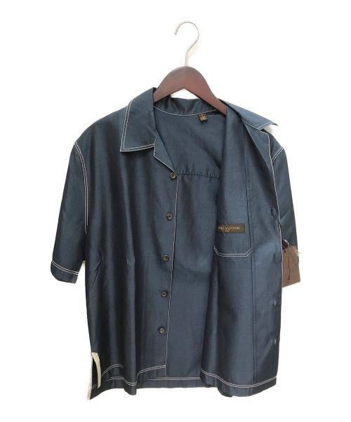LOUIS VUITTON（ルイ ヴィトン）LOUIS VUITTON (ルイ ヴィトン) シルク半袖開襟シャツ ネイビー サイズ:Sの古着・服飾アイテム